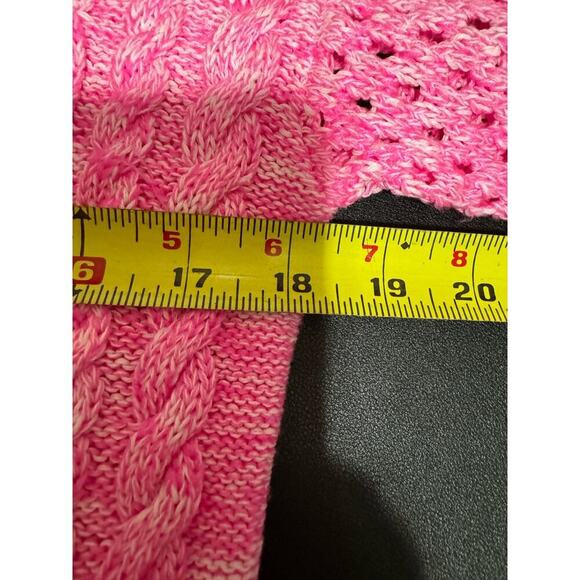 Lilly Pulitzer Maxcy Mix Stitched Cable Sweater Crochet Pullover Pink Size XS - Picture 10 of 11